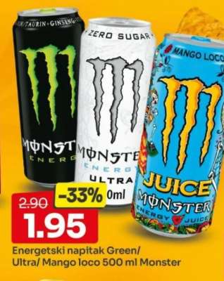Energetski napitak Green/Ultra/Mango loco 500 ml Monster