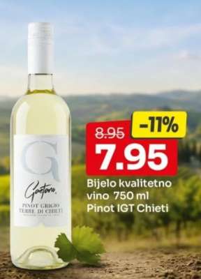 Bijelo kvalitetno vino 750 ml Pinot IGT Chieti