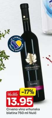 Crveno vino vrhunska blatina 750 ml Nuić