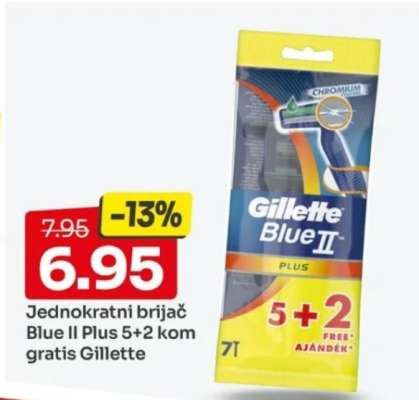 Jednokratni brijač Blue II Plus 5+2 kom gratis Gillette