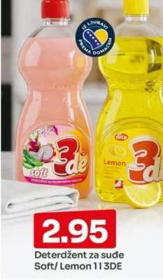 Deterdžent za suđe Soft/Lemon 1l 3DE