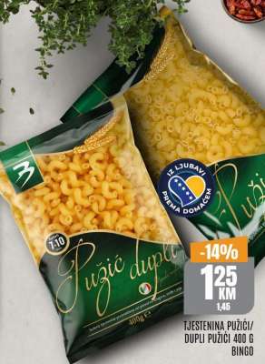 TJESTENINA PUŽIĆI/ DUPLI PUŽIĆI 400 G